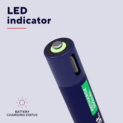 Trust Via USB-C oplaadbare AAA-batterijen (4 stuks) Batterij Blauw - thumbnail