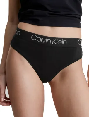 Calvin Klein Hoge taille string dames - High Waist Thong - Katoen Maat XS