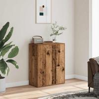 Dressoir 60x30x75 cm bewerkt hout oud houtkleurig - thumbnail
