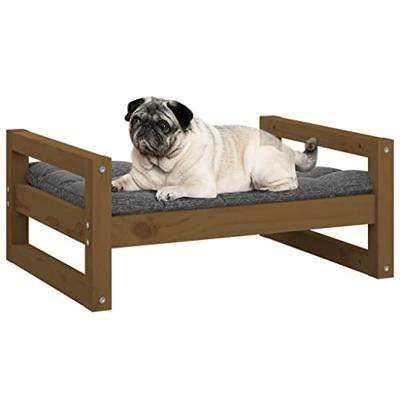 VidaXL Hondenmand 65,5x50,5x28 cm massief grenenhout honingbruin