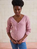 Omkeerbare trui voor/achter de zwangerschap en borstvoeding oudroze - thumbnail