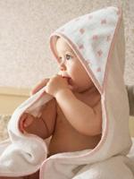 Personaliseerbare badcape en washandje KNOPEN wit, bedrukt - thumbnail