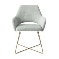 Jesper Home Yanai eetkamerstoel Soft Sage cross gold - thumbnail
