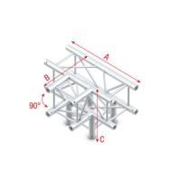 MILOS Milos Pro-30 Square P Truss - T-Cross + Down, 4-way -71 cm - thumbnail