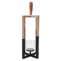SENZA kandelaar hout zwart/naturel 40cm - thumbnail