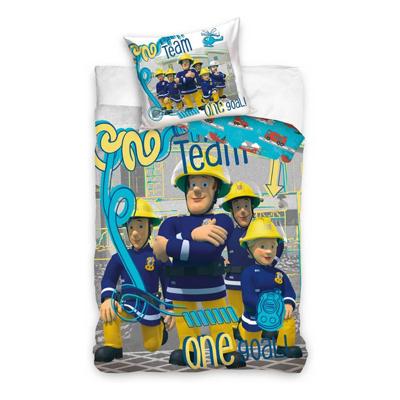Brandweerman Sam Dekbedovertrek One Team 140 x 200 cm - Katoen Brandweerman Sam Dekbedovertrek One Team 140 x 200 cm - Katoen