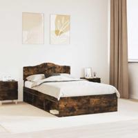 Bedframe Gerookt eiken 120 x 190 cm Massief grenenhout - thumbnail