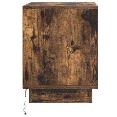 Nachtkastje 2 pcs Gerookt eiken 44 x 34,5 x 45 cm Bewerkt hout