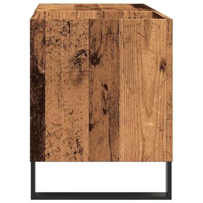 Platenkast 84,5x38x48 cm bewerkt hout oud houtkleurig Platenkast 84,5x38x48 cm bewerkt hout oud houtkleurig