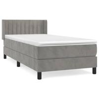 Boxspring met matras fluweel lichtgrijs 100x200 cm - thumbnail