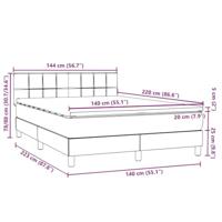 Boxspring met matras en LED fluweel roze 140x220 cm - thumbnail