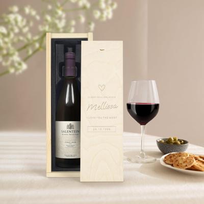 Wijn in gegraveerde kist - Salentein - Pinot Noir