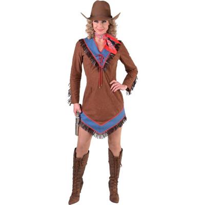Cowgirl jurk bruin/blauw