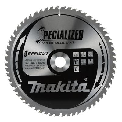 Makita Afkortzaagblad voor Hout | Efficut | Ø 305mm Asgat 30mm 60T - B-67309 - thumbnail