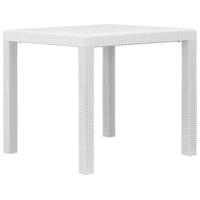 Tuintafel 79x79x72 cm rattan-look kunststof wit - thumbnail