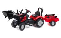 Falk Tractor Case MXU 115 Traptractor + Voorlader + Aanhanger - thumbnail