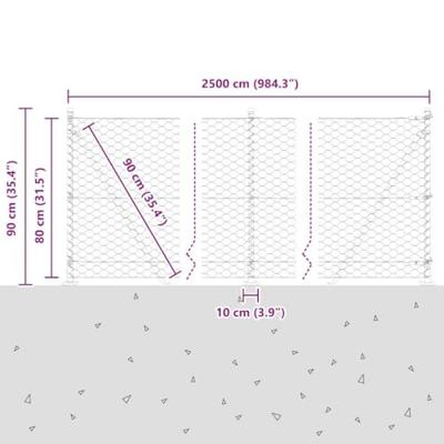 VidaXL Afrasteringspaal groen 25 x 0,8 m (50 mm gaas) staal en pvc