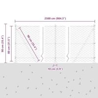 VidaXL Afrasteringspaal zilver 25 x 0,8 m (50 mm gaas) staal - thumbnail