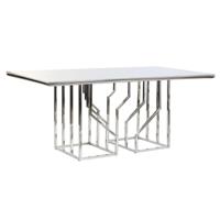 Eettafel DKD Home Decor Zilverkleurig Kristal Staal 180 x 90 x 75 cm Wit - thumbnail