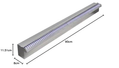 VidaXL Zwembadwaterval met led&apos;s rechthoekig 90 cm roestvrij staal