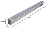 VidaXL Zwembadwaterval met led&apos;s rechthoekig 90 cm roestvrij staal - thumbnail