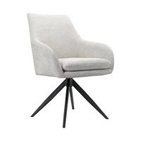 Richmond Draaibare Eetkamerstoel 'Lisonne' Chenille, kleur Crème - thumbnail