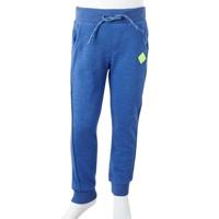 Kinderjoggingbroek 128 gemleerd blauw - thumbnail