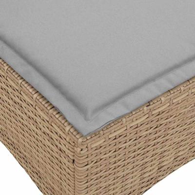 3-delige Tuinbankstel met kussens L-vormig beige poly rattan
