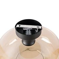 QAZQA Art deco plafondlamp zwart met amber glas - Bizle - thumbnail