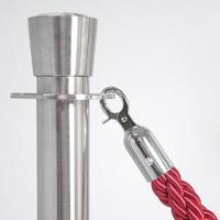 Toegangspaal chroomkleur hoogte 1 meter - thumbnail