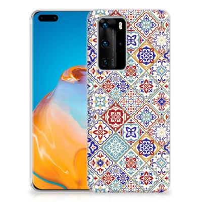 Huawei P40 Pro TPU Siliconen Hoesje Tiles Color Huawei P40 Pro TPU Siliconen Hoesje Tiles Color
