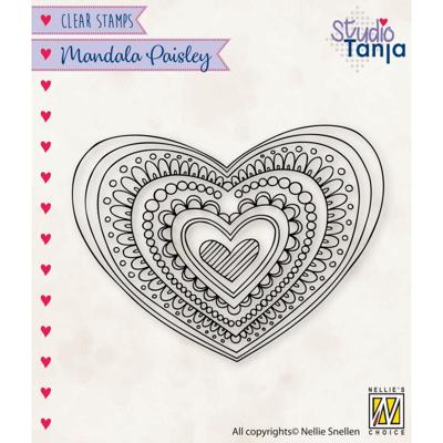 Nellie's Choice • mandala's paisley clear stempel motive heart