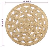 Vloerkleed handgemaakt 150 cm gevlochten jute - thumbnail