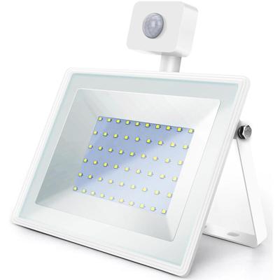 LED Bouwlamp 50W met Sensor - Koud Wit 6400K - IP65 Waterdicht