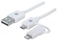 Manhattan Micro-USB-oplaadkabel voor Apple en Android apparaat wit - thumbnail