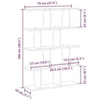 Wandschap kubus 12 vakken bewerkt hout grijs sonoma eikenkleur - thumbnail