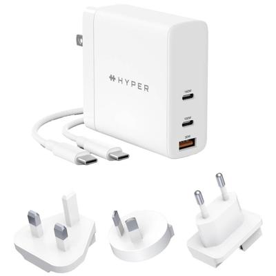 Hyper HyperJuice 3-port GaN travel oplader (140W) - White - thumbnail