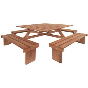 Picknicktafel vierkant hardhout Picknicktafel vierkant hardhout