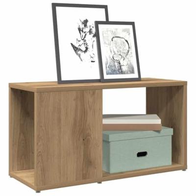 Tv-meubel 60x24x32 cm bewerkt hout artisanaal eikenkleur