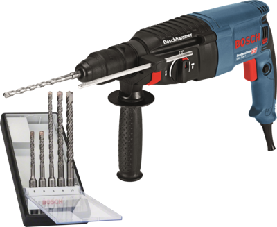 Bosch Professional GBH 2-26 F Combihamer SDS-Plus 2,7J + snelwisselboorkop + 5 boren 830W in koffer - 06112A4001