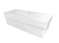 Ligbad Vrijstaand Pegasus Rechthoek 80x178x57cm Glasvezelversterkt Hoogwaardig Acryl Glans Wit met Badwaste en Overloop - thumbnail