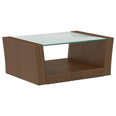 16-delige Loungeset met kussens poly rattan bruin