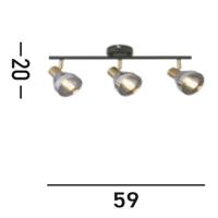 Searchlight PlafondlampWestminster met smoke glas 3-lichts - 23801-3SM - thumbnail