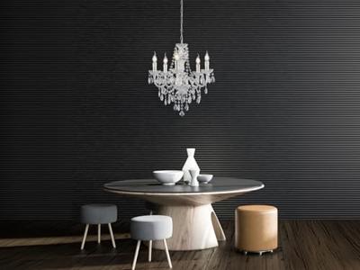 Trio KroonluchterLuster Crystal 52cm 5-lichts grijs - R1107-00