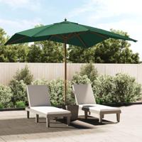 Parasol met houten paal 300x300x273 cm groen - thumbnail