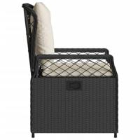Tuinstoelen 2 st verstelbaar poly rattan zwart - thumbnail