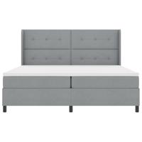 Boxspringbed met matras en LED stof lichtgrijs 200x200 cm - thumbnail
