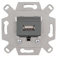 Merten MEG4581-0000 Wandcontactdoos met USB Inzetstuk Muisgrijs 1 stuk(s) - thumbnail