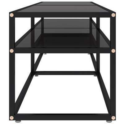 Tv-meubel 160x40x40,5 gehard glas zwart - thumbnail
