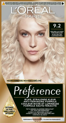 L'Oréal Paris Préférence - 9.2 Zeer Zeer Licht Beige Parelmoer Blond L'Oréal Paris Préférence - 9.2 Zeer Zeer Licht Beige Parelmoer Blond
